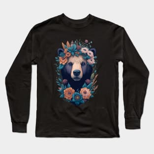 Bear flowers vintage Long Sleeve T-Shirt